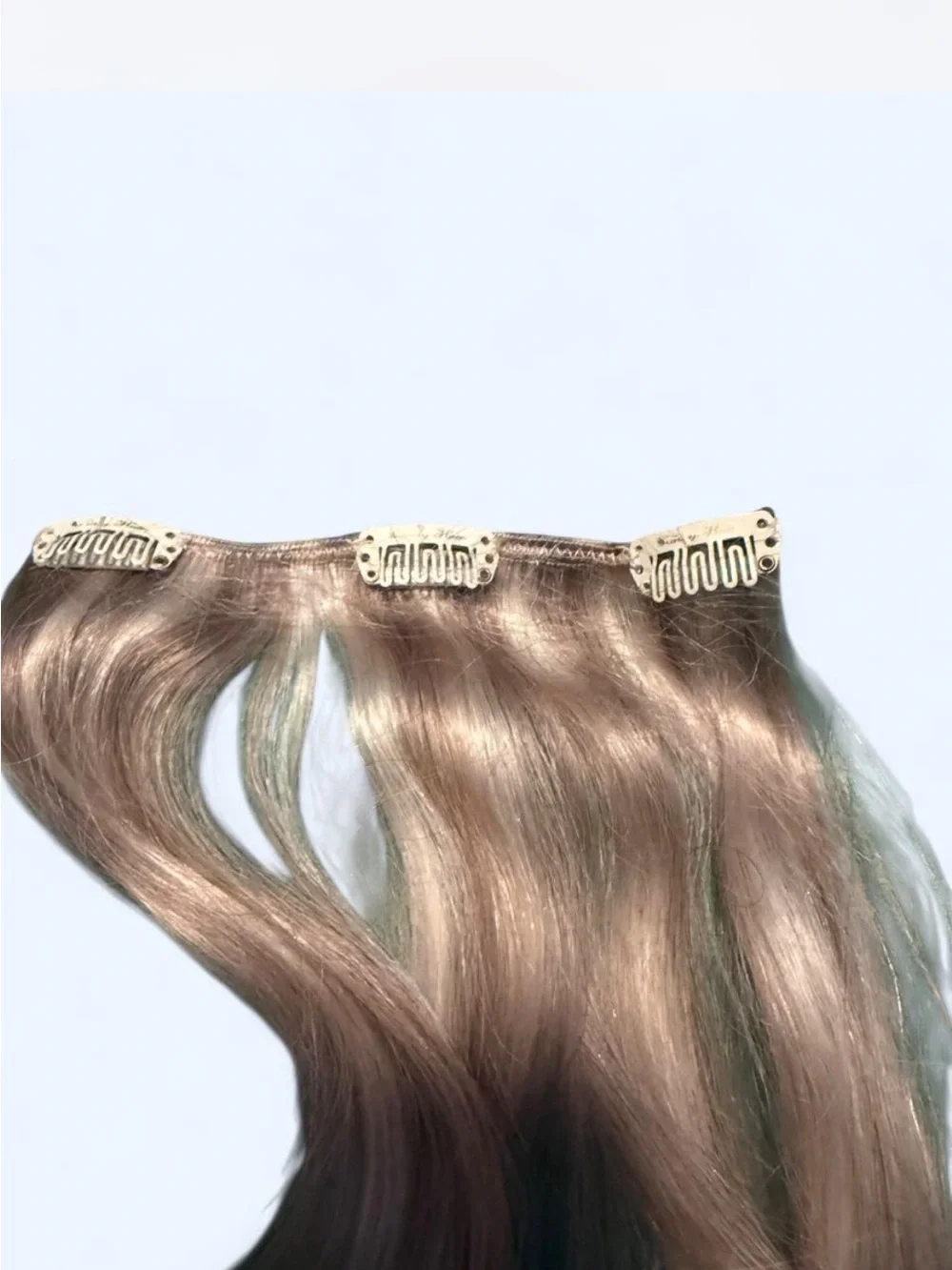 Blonde Wavy Clip-In Extensions with Subtle Ombré Effect
